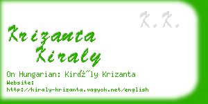 krizanta kiraly business card